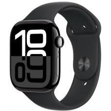 Apple Watch Series 10 GPS + Cellular 42mm Jet Black Alu. Case w. Black Sport Band - S/M (MWX63)