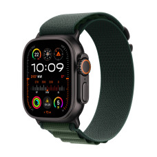 Apple Watch Ultra 2 GPS + Cellular 49mm Natural Titanium Case with Dark Green Alpine Loop - Medium (MXMV3)