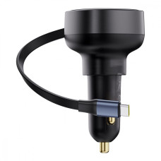 АЗП Baseus Enjoyment Pro Car Charger Type-C + Retractable Type-C Cable 60W black (C00057802111-01)