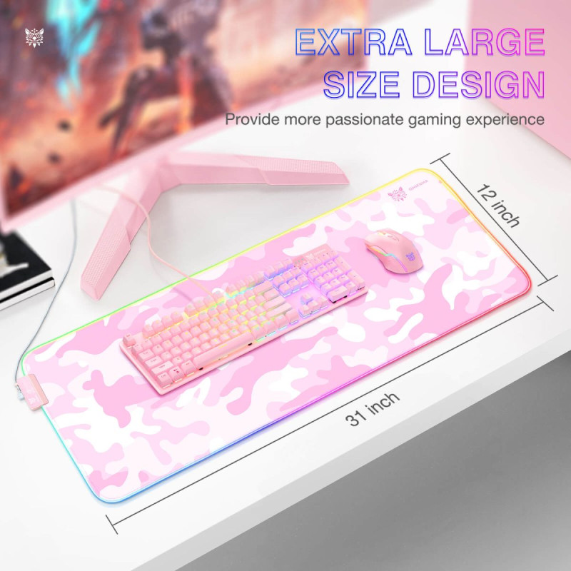 Коврик для мыши ONIKUMA Gaming Mouse Pad RGB G5 (800*300*4MM) Pink