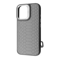 Чохол Kajsa Snake Pattern with Magnetic Ring iPhone 16 light gray (59667)