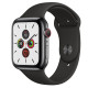Apple Watch Series 5 GPS + LTE 44mm Space Black Stainless Steel Case with Black Sport Band (MWW72, MWWK2)