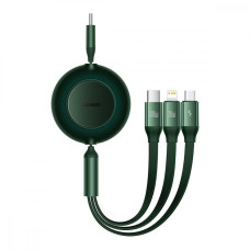 Кабель Baseus Bright Mirror 2 Series 3-in-1 (Micro USB+Lightning+Type-C) 100W (1.1m) green (CAMJ010206)