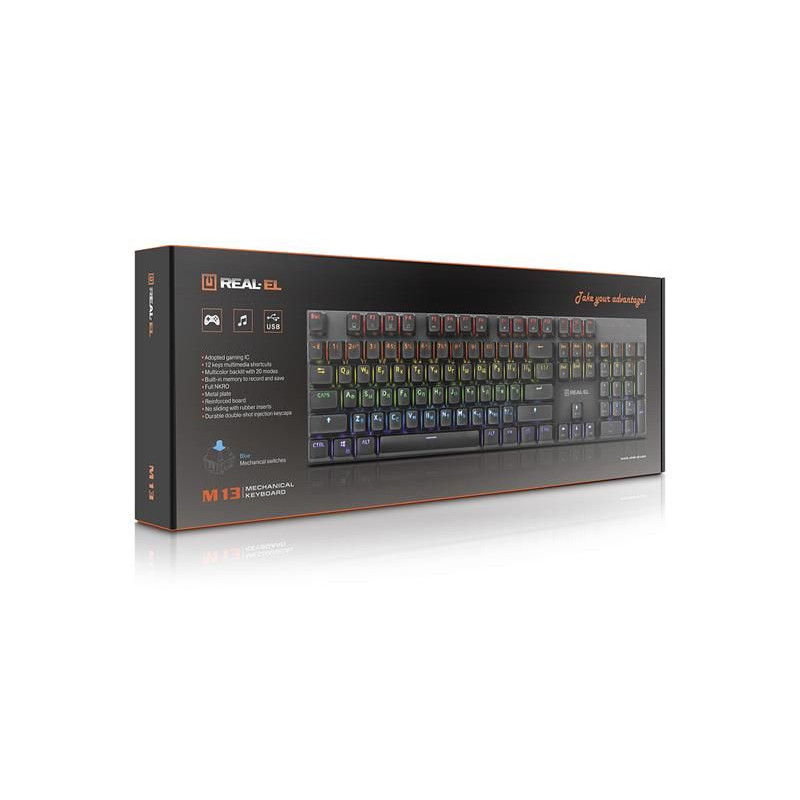 Клавиатура REAL-EL M 13 Grey USB