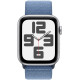 Apple Watch SE 2 GPS 40mm Silver Aluminium Case with Winter Blue Sport Loop (MRE33)