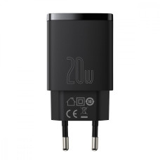 МЗП Baseus Compact Quick Charger 20W QC+ PD (1Type-C + 1USB) black (CCXJ-B01)