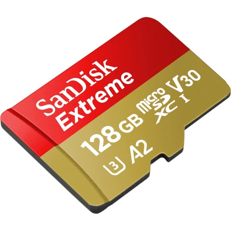 Карта памяти MicroSDXC 128GB UHS-I/U3 Class 10 SanDisk Extreme A2 R190/W90MB/s (SDSQXAA-128G-GN6MN)