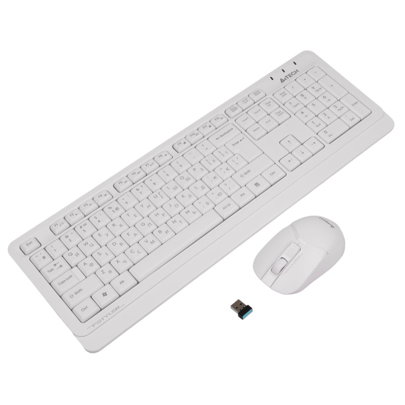 Комплект (клавіатура, миша) бездротовий A4Tech FG1012 White