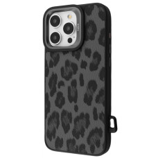 Чохол Kajsa Leopard Pattern with Magnetic Ring iPhone 16 Pro Max black (65332)