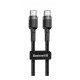 Кабель Baseus Cafule Type-C to Type-C PD 2 60W (2m) gray/black (CATKLF-HG1)
