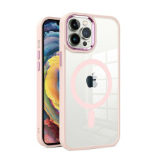 Clear Magnetic Case iPhone 14 Pro Max (Pink)