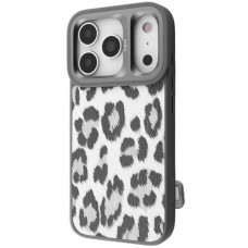 Чохол Kajsa Leopard Pattern with Magnetic Ring iPhone 17 Pro Max gray (65334)