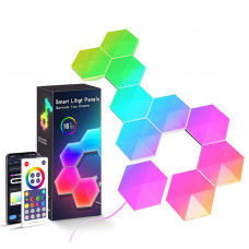 Модульний настінний світильник LED RGB 5V стільники SAL-011B 10pcs Bluetooth USB with app (White)