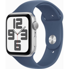 Apple Watch SE 2 GPS 44mm Silver Aluminium Case w. Denim Sport Band - S/M (MXEQ3)