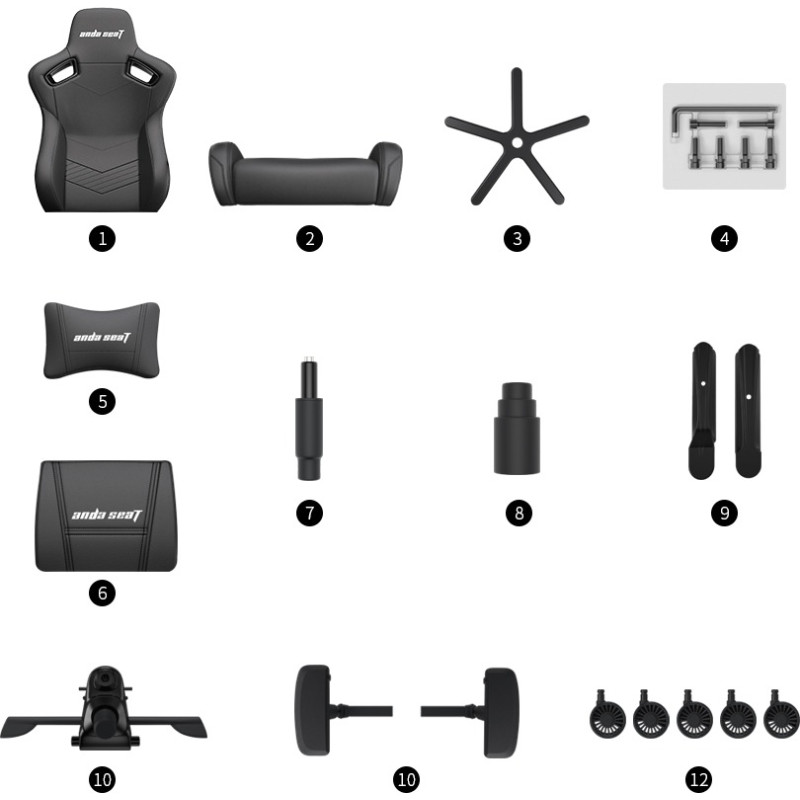 Кресло для геймеров Anda Seat Kaiser 2 Size XL Black (AD12XL-07-B-PV-B01)