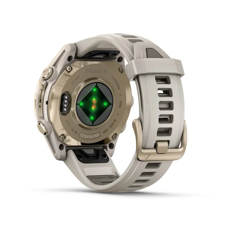 Garmin Fenix 8 43mm AMOLED Sapphire Soft Gold w. Fog Gray/Dark Sandstone S. Band (010-02903-10,010-02903-11)