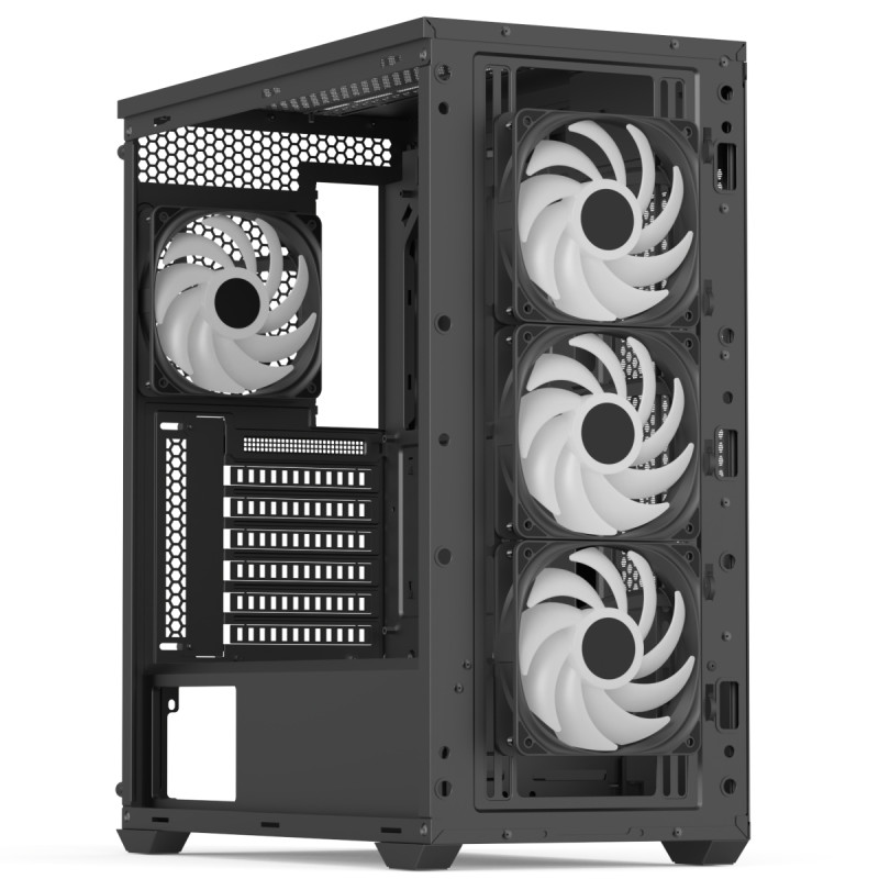Корпус AeroCool D502A-G-BK-v1 (ACCM-DS02043.11) Black без БЖ