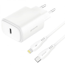 МЗП Proove Silicone Power 2 20W (Type-C) + Cable Type-C to Lightning (1m) white (WCSP22010002)