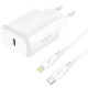 МЗП Proove Silicone Power 2 20W (Type-C) + Cable Type-C to Lightning (1m) white (WCSP22010002)