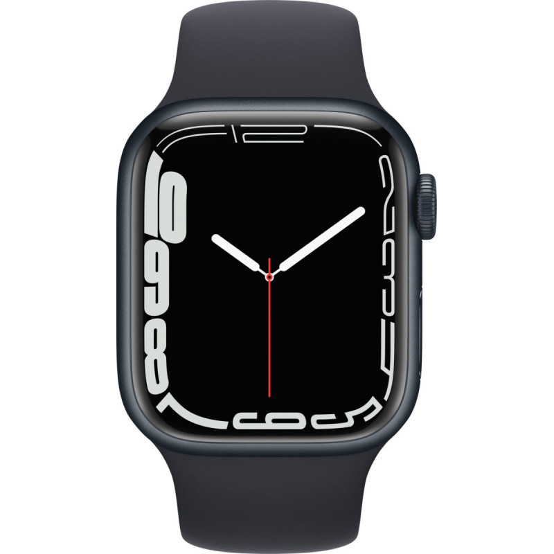 Apple Watch Series 7 GPS 41mm Midnight Aluminium Case with Midnight Sport Band (MKMX3)