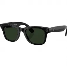 Ray-Ban Meta Wayfarer Gen2 Large Shiny Black Frame / Clear to Graphite Green Transitions Lenses (RW4012 601/1M 53-22)