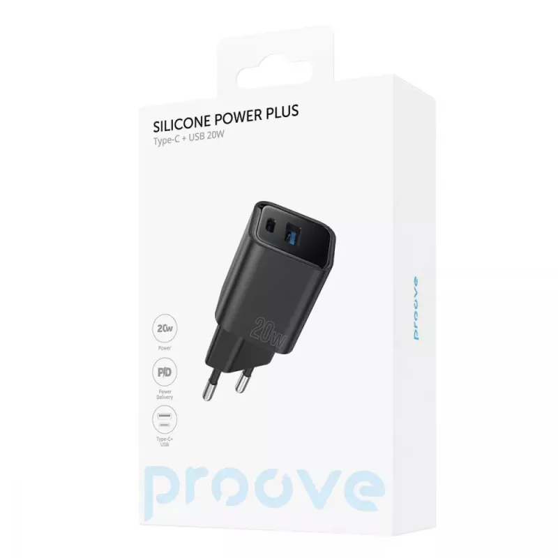 МЗП Proove Silicone Power Plus 20W (Type-C + USB) (White)