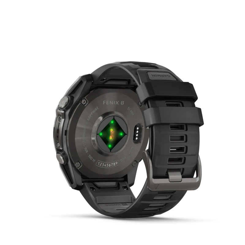 Garmin Fenix 8 51mm AMOLED Sapphire Carbon Gray DLC Titanium w. Black/Pebble Gray S. Band (010-02905-20,010-02905-21)