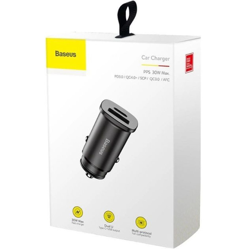 АЗП Baseus Circular Plastic 30W USB+Type-C (CCALL-YS01) Black