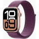 Apple Watch Series 10 GPS 46mm Rose Gold Aluminium Case with Plum Sport Loop (MWWV3)