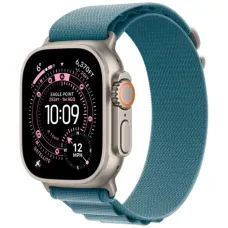 Apple Watch Ultra 3 GPS + Cellular 49mm Black Tit. Case w. Light Blue Alpine Loop - Medium (MF254+MG9L4)