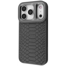 Чохол Kajsa Snake Pattern with Magnetic Ring iPhone 17 Pro gray (65335)