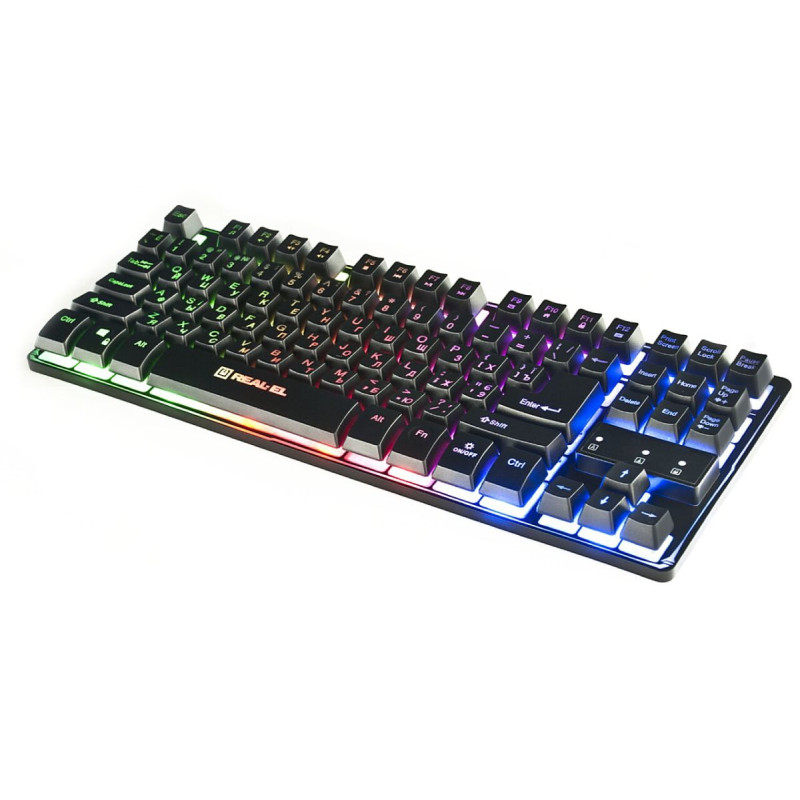 Клавиатура REAL-EL Gaming 8710 TKL Backlit Ukr Black
