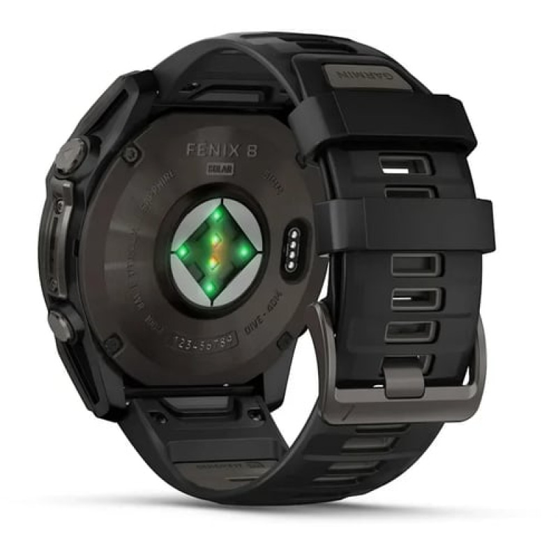 Garmin Fenix 8 51mm Solar Sapphire Carbon Gray DLC Titanium w. Black/Pebble Gray S. Band (010-02907-10,010-02907-11)