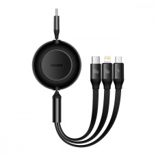Кабель Baseus Bright Mirror 2 Series 3-in-1 (Micro USB+Lightning+Type-C) 100W (1.1m) black (CAMJ010201)