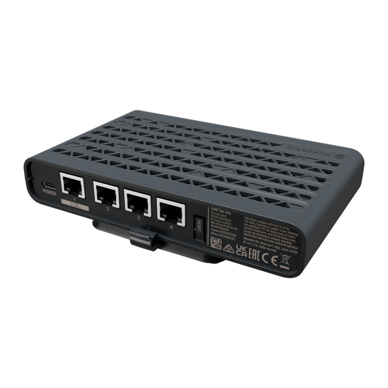 MikroTik hAP be lite (A42G-HbeP) (BE3600, dual-band, 1x2.5GE, 3xGE, USB-C, 7dBi-5Ghz, 4.4dBi-2.4Ghz)