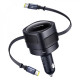 АЗП Baseus Enjoyment Max 60W (Retractable 2xType-C Cables) black (C00035507121-01)