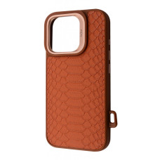 Чохол Kajsa Snake Pattern with Magnetic Ring iPhone 16 Pro Max brown (59669)