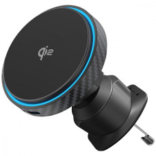 Автомобільний тримач з Бездротовим ЗП Proove Graphite Circle Qi2 15W black (WHGC15010001)