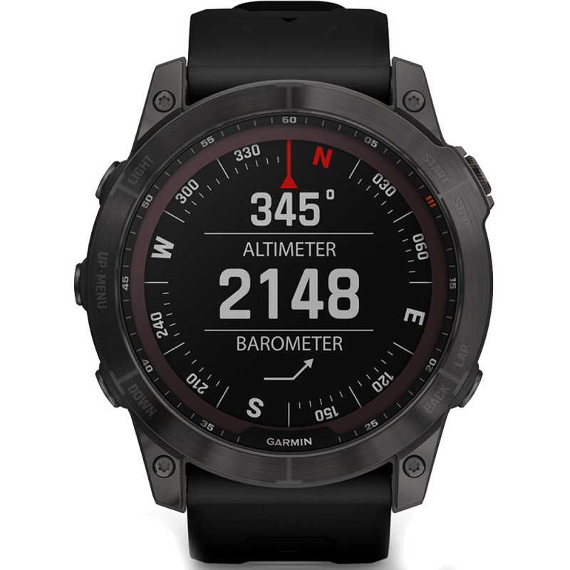 Garmin Fenix 7X Sapphire Solar Carbon Gray DLC Titanium with Black Band (010-02541-10,010-02541-11)