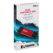 Накопичувач зовнішній SSD USB  512GB Kingston Dual Portable Red (SPSD/512GB)