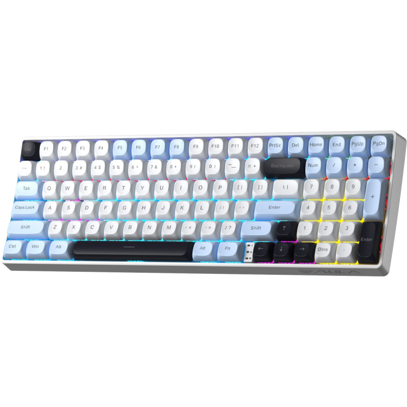 Клавиатура беспроводная Aula S100pro Brown Switch White/Black (6948391205755)