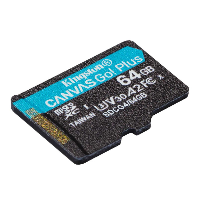 Карта пам`яті MicroSDXC  64GB UHS-I/U3 Class 10 Kingston Canvas Go! Plus R200/W200MB/s (SDCG4/64GBSP)