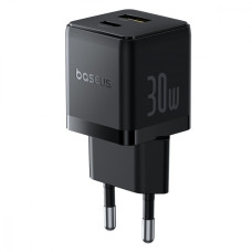 МЗП Baseus Palm Fast Charger Type-C+USB 30W (With Cable Type-C to Type-C 60W 1m) black (P1011160A113-01)