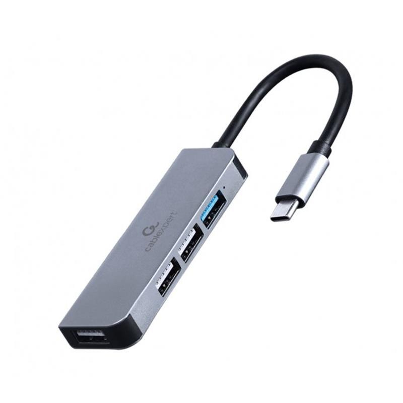 USB-хаб Cablexpert USB Type-C 4-в-1 Grey (UHB-CM-U3P1U2P3-01)