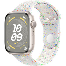 Apple Watch Series 9 GPS 45 mm Starlight Aluminum Case With Pure Platinum Nike Sport Band- Size M/L (MR9P3/MUV13)