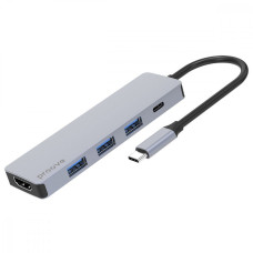Type-C-Хаб Proove Iron Link 5 in 1 (3*USB3 + Type C + HDMI) silver (HBIL00010604)