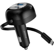 АЗП Proove Pulsar 65W (Type-C + USB) + Retractable Type-C Cable black (CCPR65110001)