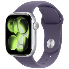 Apple Watch Series 11 GPS 46mm Silver Aluminum Case with Purple Fog Sport Band S/M (MEV94)