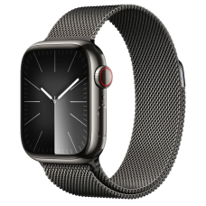 Apple Watch Series 9 GPS + Cellular 45mm Graphite Stainless Steel Case with Graphite Milanese Loop (MRMX3)
