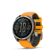 Garmin Fenix 8 47mm AMOLED Sapphire Titanium w. Spark Orange/Graphite Silicone Band (010-02904-10,010-02904-11)